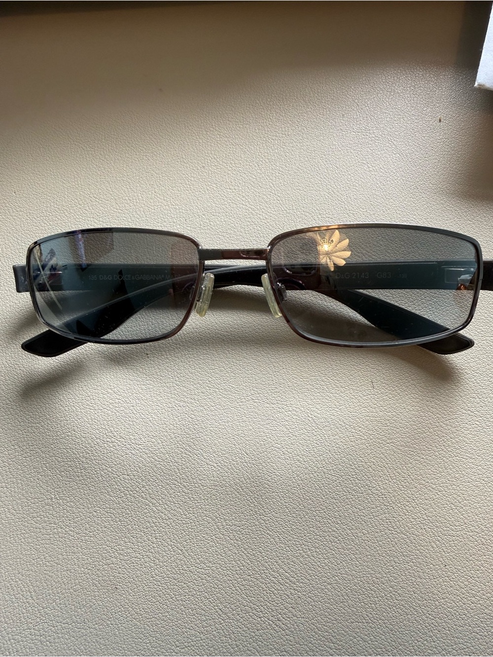 D&G Slim Rectangular Unisex Sunglasses with Blue Lenses